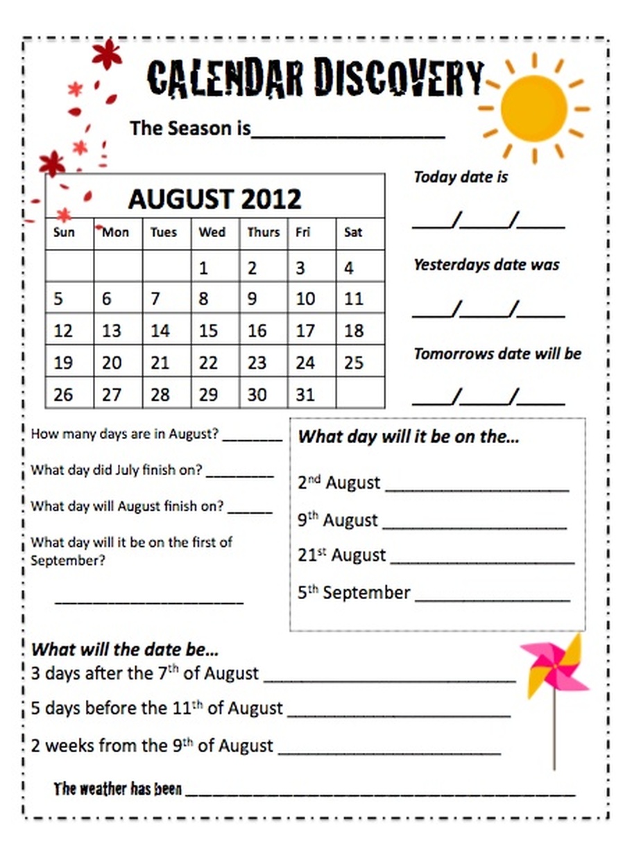 Calendar Worksheets For Grade 2 Printable Calendar 2023